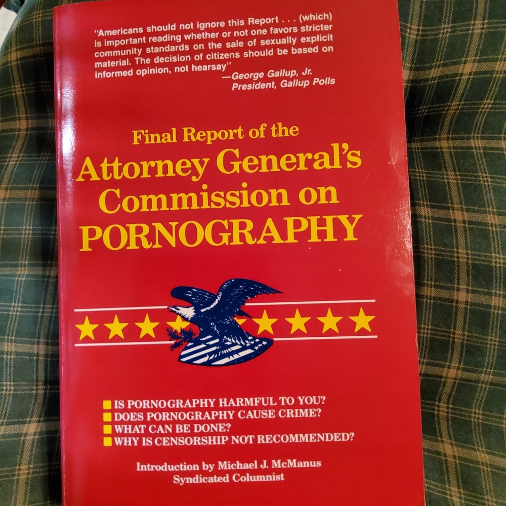 Book used, Attorney Generals Commission on Pornography,  1986 Rare, Law